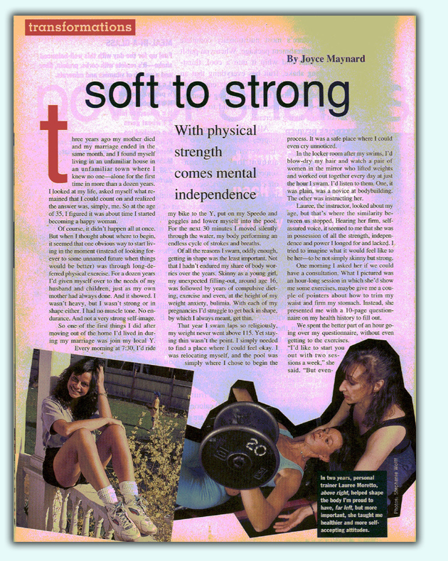 Fitness: Lauree Moretto article page one