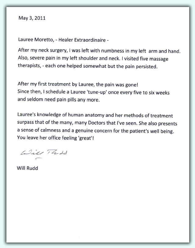 Rudd testimonial letter